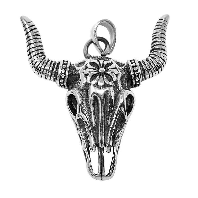 Stainless Steel LongHorn Skull Pendant