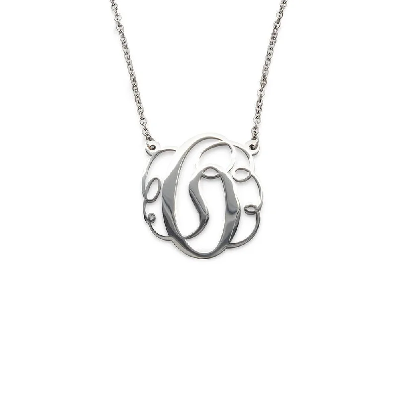 Stainless Steel Necklace Initial - O