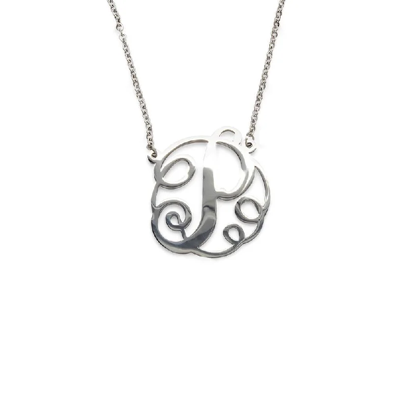 Stainless Steel Necklace Initial - P