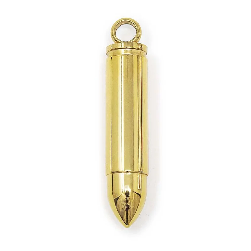 Stainless Steel Plain Bullet Pendant Gold Plated