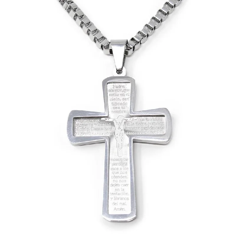 Stainless Steel Prayer Cross Pendant Chain