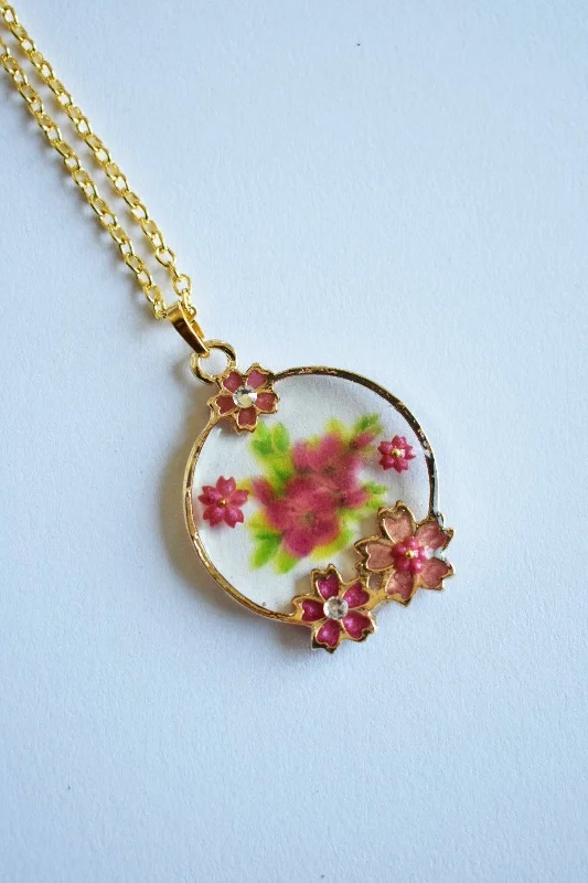 Transparent Miniature Sakura Necklace