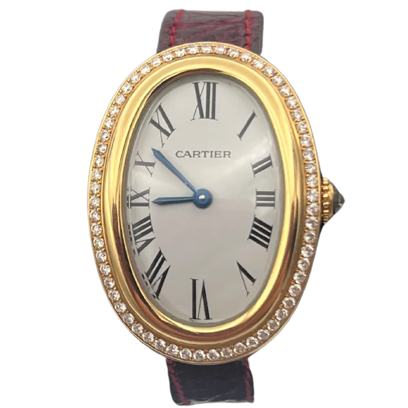 Vintage Cartier Baignoire 18k gold with Diamond Bezel c. 1990