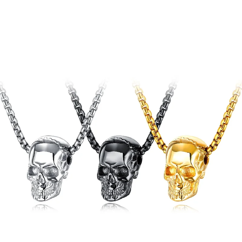 Wholesale Fashion Skull Vintage Titanium Steel Necklace