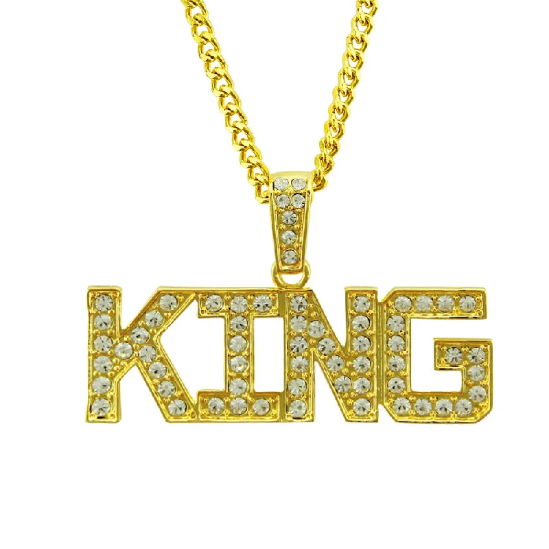 Wholesale Hip Hop King Letter Alloy Necklace