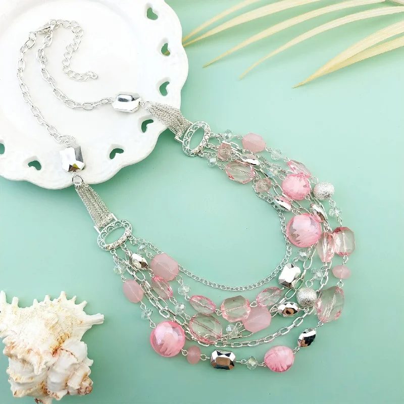 Wholesale Multi-layer Glass Bead Acrylic Necklace