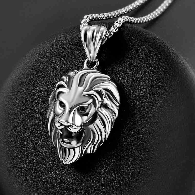 Wholesale Stainless Steel Lion Head Pendant Necklace