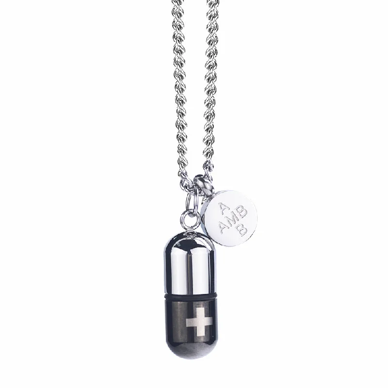 Wholesale Titanium Steel Openable Color Capsule Pendant Necklace